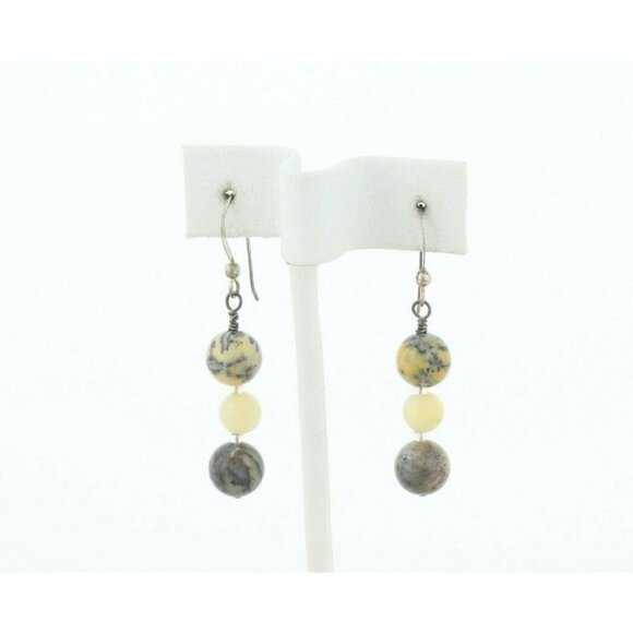 Sterling Silver Agate Earrings Dangle Drop Earrings - Picture 5 of 7